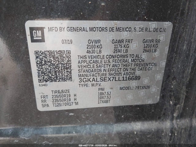 Продаж на аукціоні авто 2020 Gmc Terrain Fwd Denali, vin: 3GKALSEX7LL116689, номер лоту: 44271739