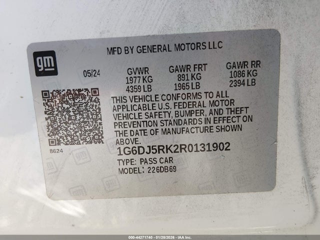 Продаж на аукціоні авто 2024 Cadillac Ct4 Luxury, vin: 1G6DJ5RK2R0131902, номер лоту: 44271740
