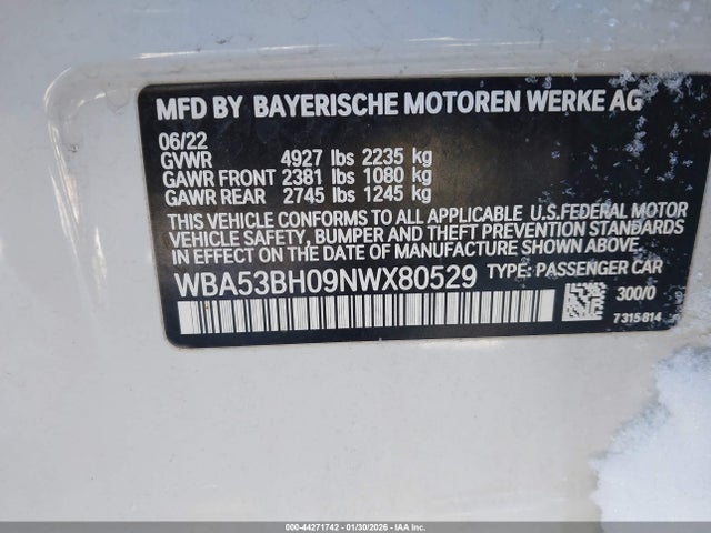 2022 BMW 530 WBA53BH09NWX80529 Photo 8