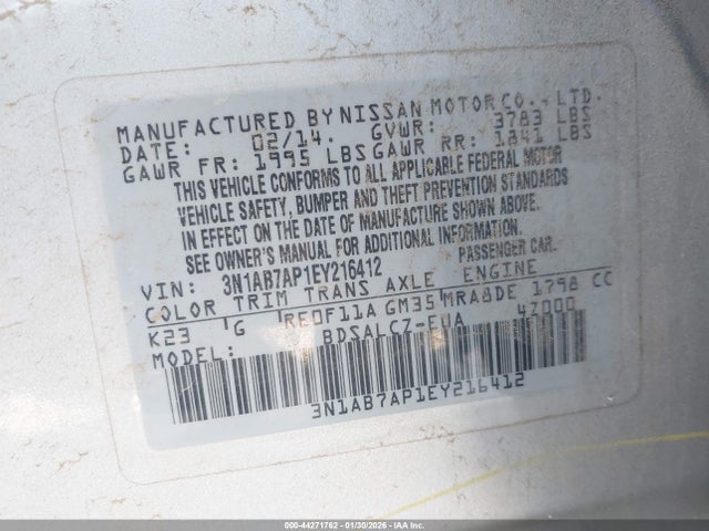 Nissan SENTRA S 2014 3N1AB7AP1EY216412 Image 9