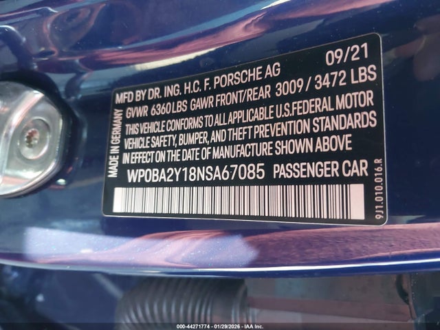 2022 PORSCHE TAYCAN CROSS TURISMO WP0BA2Y18NSA67085 Photo 8