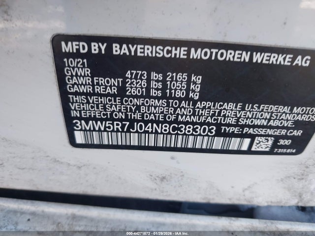 2022 BMW 330I 3MW5R7J04N8C38303 Photo 8