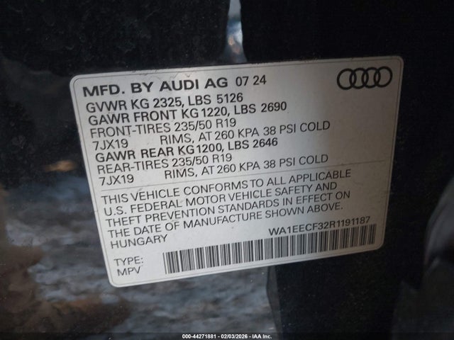 2024 AUDI Q3 WA1EECF32R1191187 Photo 8