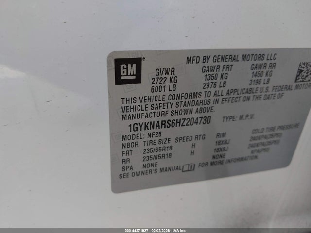 2017 CADILLAC XT5 1GYKNARS6HZ204730 Photo 8