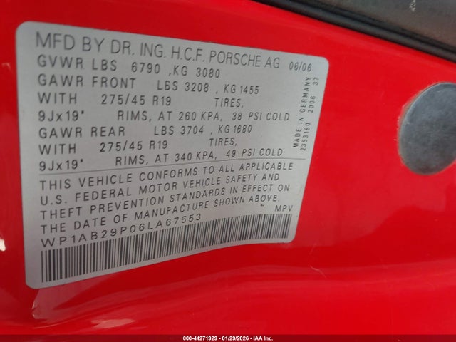 2006 PORSCHE CAYENNE WP1AB29P06LA67553 Photo 8