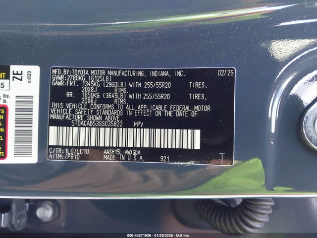 5TDACAB53SS035822 Toyota Grand Highlander Hybrid Limited