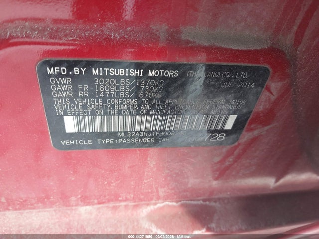 2015 MITSUBISHI MIRAGE ML32A3HJ1FH008240 Photo 8