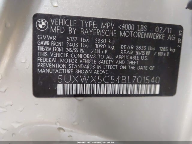 2011 BMW X3 5UXWX5C54BL701540 Photo 8