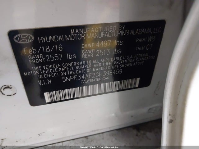 Hyundai Sonata Sport 2016 5NPE34AF2GH398459 Image 9
