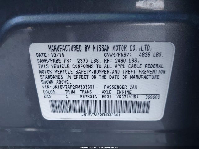 JN1BV7AP2FM333691 Infiniti Q50