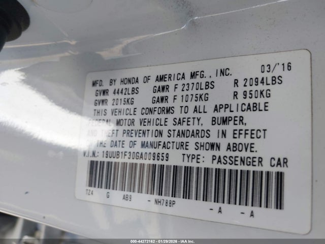 19UUB1F30GA009659 Acura TLX
