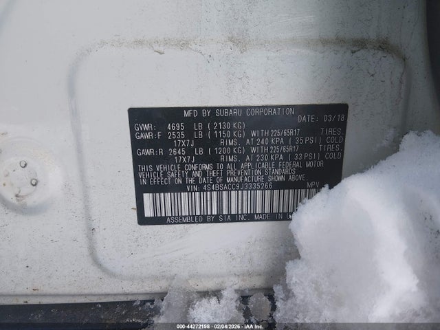 2018 SUBARU OUTBACK 4S4BSACC9J3335266 Photo 8