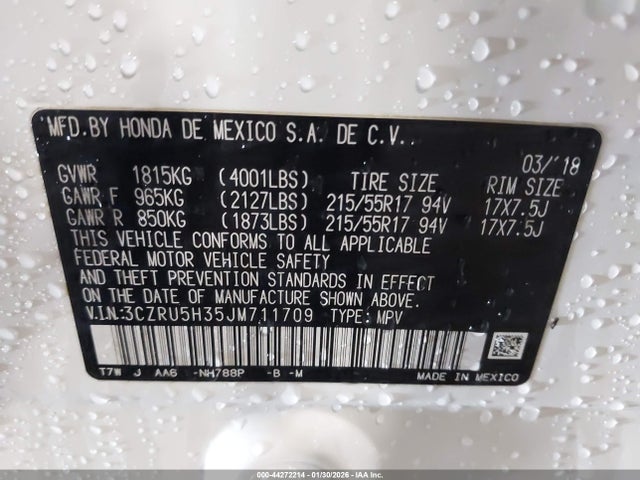 2018 HONDA HR-V 3CZRU5H35JM711709 Photo 8