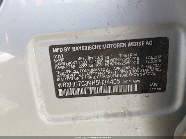 Aukcja sprzedaży 2017 Bmw X1 Sdrive28i, vin: WBXHU7C39H5H34405, numer aukcji: 44272228