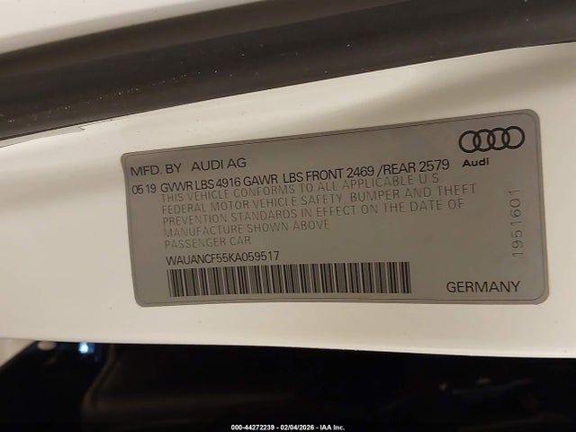 2019 AUDI A5 WAUANCF55KA059517 Photo 8