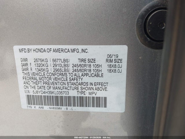 2019 ACURA MDX 5J8YD4H39KL035703 Photo 8
