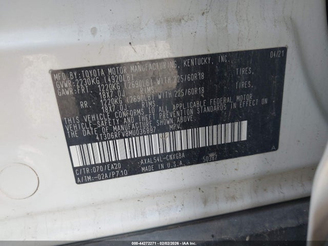 2021 TOYOTA RAV4 HYBRID 4T3D6RFV8MU036897 Photo 8
