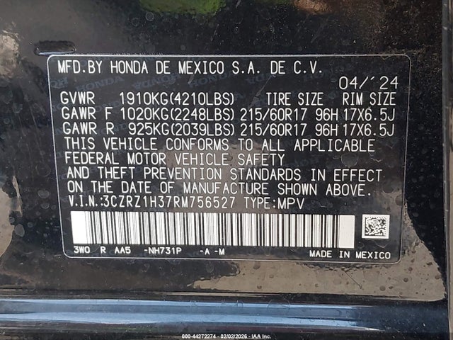 2024 HONDA HR-V 3CZRZ1H37RM756527 Photo 8