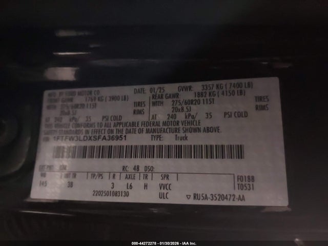 Ford F-150 Xlt 2025 1FTFW3LDXSFA36951 Image 9
