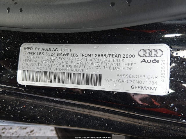 2012 AUDI A7 WAUYGAFC3CN071784 Photo 8