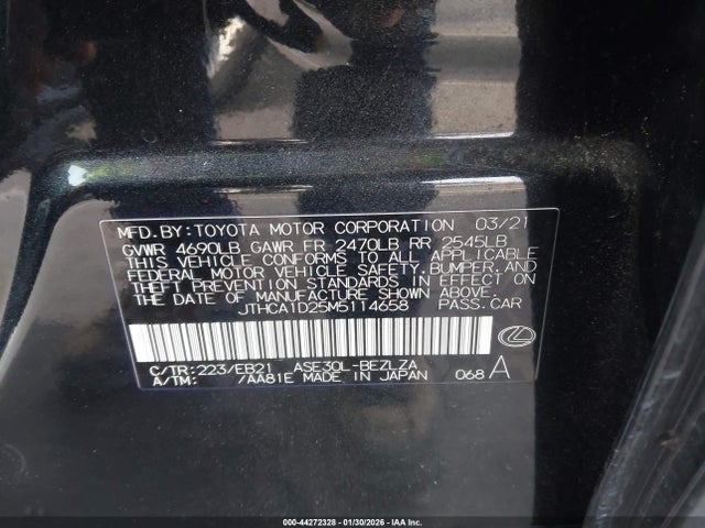 2021 LEXUS IS 300 JTHCA1D25M5114658 Photo 8