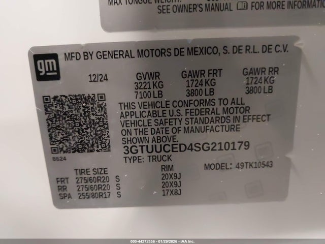 3GTUUCED4SG210179 GMC Sierra 1500 4wd Short Box Elevation With 3sb