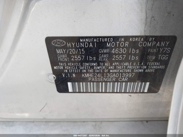 KMHE24L13GA013997 Hyundai Sonata Hybrid Se