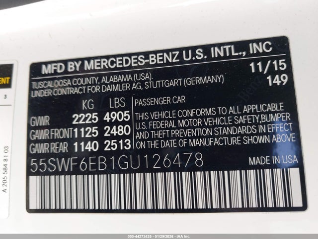 2016 MERCEDES-BENZ C 450 AMG 55SWF6EB1GU126478 Photo 8