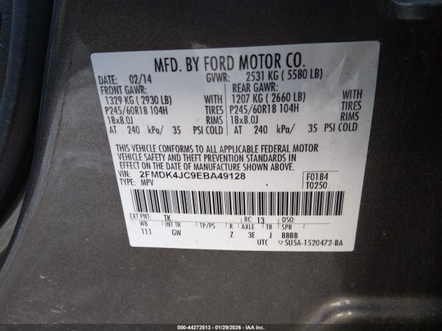 Ford EDGE SEL 2014 2FMDK4JC9EBA49128 Image 9