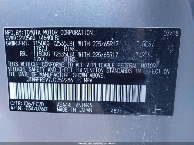Toyota Rav4 Xle 2018 JTMRFREV7JD252286 Image 9