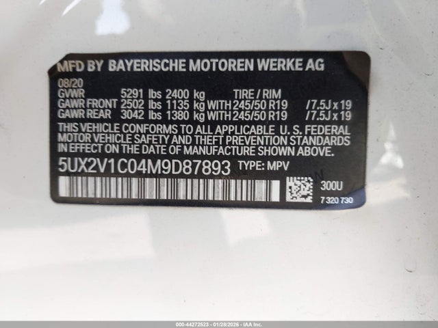 5UX2V1C04M9D87893 BMW X4 Xdrive30i
