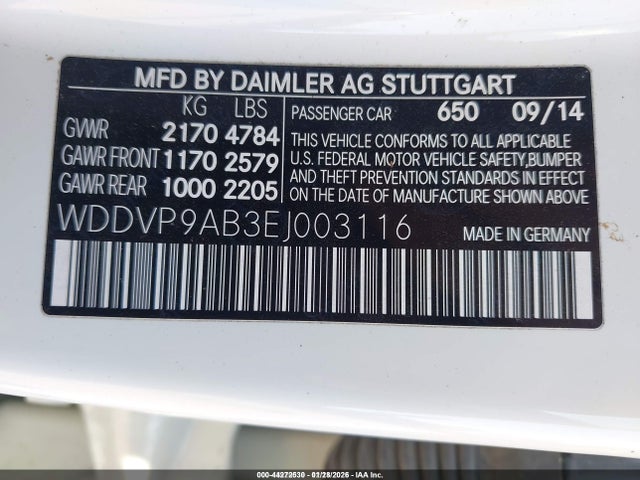 WDDVP9AB3EJ003116 Mercedes-Benz B-class Electric Drive