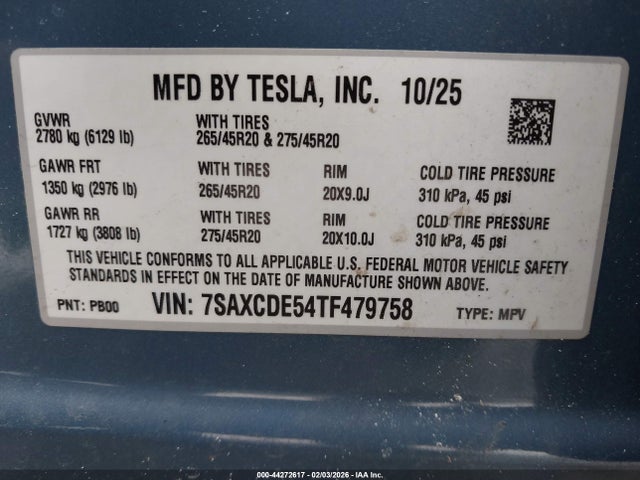 7SAXCDE54TF479758 Tesla Model X All-wheel Drive