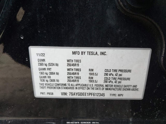 2023 TESLA MODEL Y 7SAYGDEE1PF612345 Photo 8