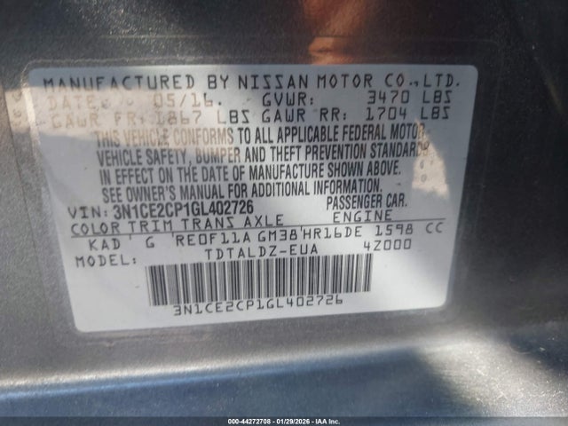 Nissan Versa Note S (sr)/s Plus/sl/sr/sv 2016 3N1CE2CP1GL402726 Image 9