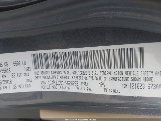 1C4PJLDS1FW628793 Jeep Cherokee Limited