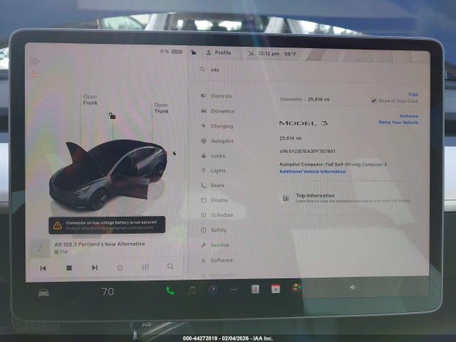 44272819 :رقم المزاد ، 5YJ3E1EA0PF707651 vin ، 2023 Tesla Model 3 Rear-wheel Drive مزاد بيع