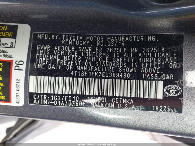 Toyota CAMRY LE 2014 4T1BF1FK7EU389480 Image 9