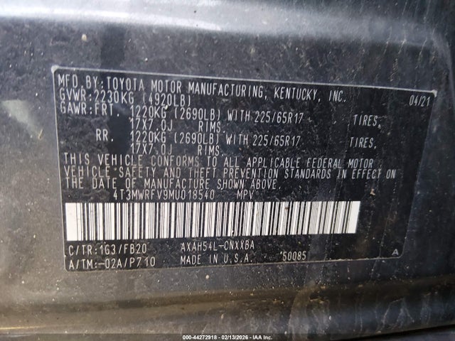 2021 TOYOTA RAV4 HYBRID 4T3MWRFV9MU018540 Photo 8