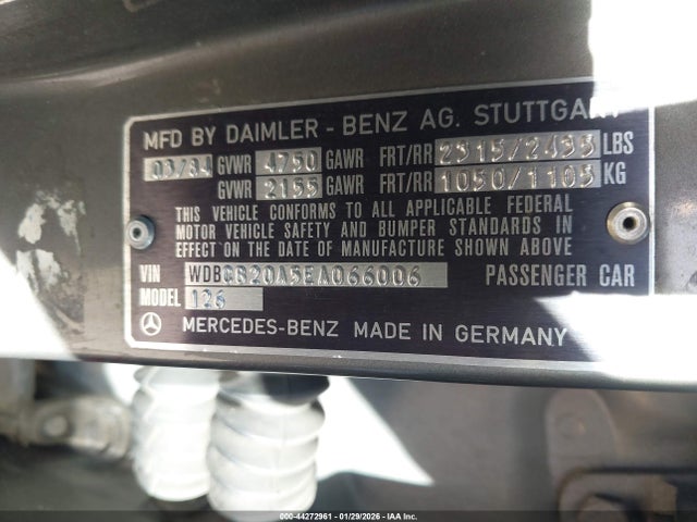 Продажа на аукционе авто 1984 Mercedes-benz 300 Sd, vin: WDBCB20A5EA066006, номер лота: 44272961
