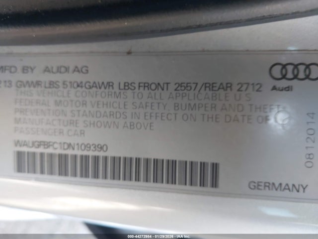 2013 AUDI A6 WAUGFBFC1DN109390 Photo 8