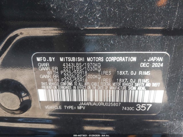 2024 MITSUBISHI OUTLANDER SPORT JA4ARUAU0RU025807 Photo 8
