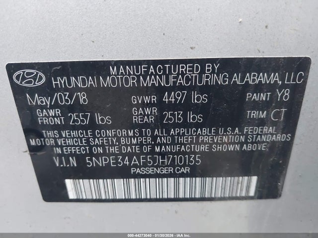 5NPE34AF5JH710135 Hyundai Sonata Sport+