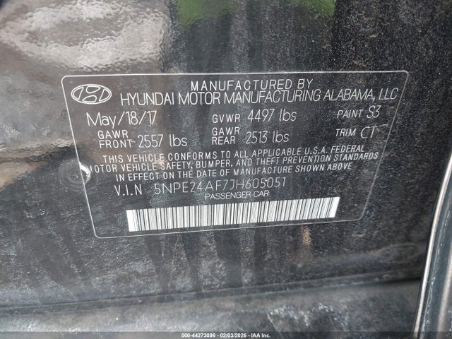 5NPE24AF7JH605051 Hyundai SONATA SE