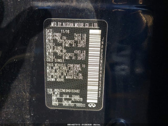 JN8AZ2NE9H9153482 Infiniti QX80