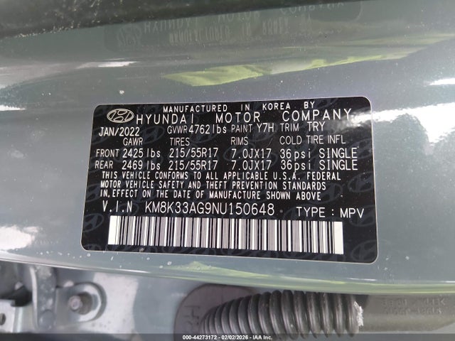 2022 HYUNDAI KONA ELECTRIC KM8K33AG9NU150648 Photo 8