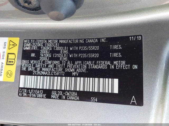 Lexus RX 350 2020 2T2HZMAA2LC158112 Image 9