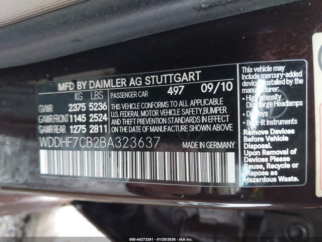 2011 MERCEDES-BENZ E 550 WDDHF7CB2BA323637 Photo 8