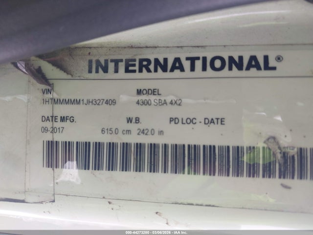 1HTMMMMM1JH327409 International Durastar 4300