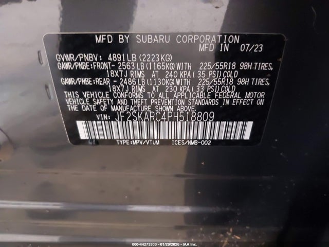 Subaru Forester Touring 2023 JF2SKARC4PH518809 Image 9